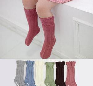 【2016雙針中筒襪】韓國(guó)全棉松口花邊高筒兒童襪嬰兒寶寶長(zhǎng)統(tǒng)