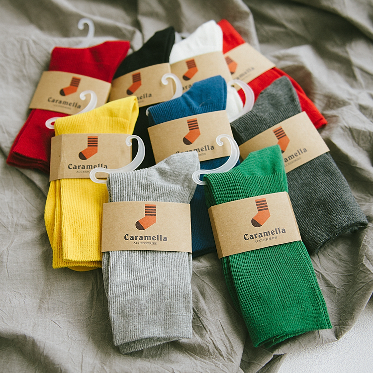 簡單復(fù)古雙針襪子拍攝純色共九色豎條紋男襪